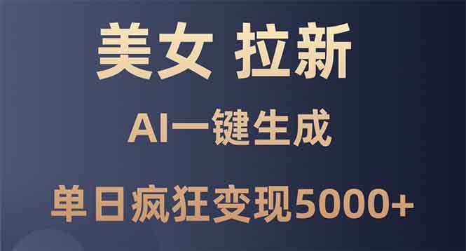 美女暴力拉新，通过AI一键生成，单日疯狂变现5000+，纯小白一学就会！_豪客资源库