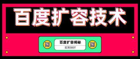百度扩容最新技术，实测扩容300T，上手即可接单（价值699全套资料）_豪客资源库