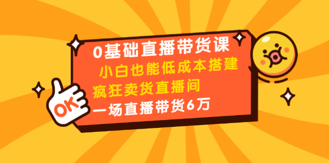 0基础直播带货课：小白也能低成本搭建疯狂卖货直播间：1场直播带货6万_豪客资源库