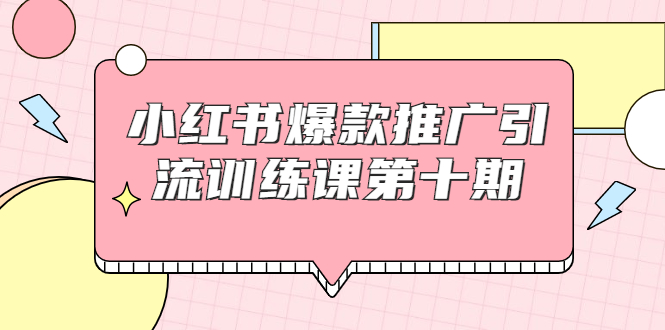 小红书爆款推广引流训练课第十期，手把手带你玩转小红书，轻松月入过万_豪客资源库