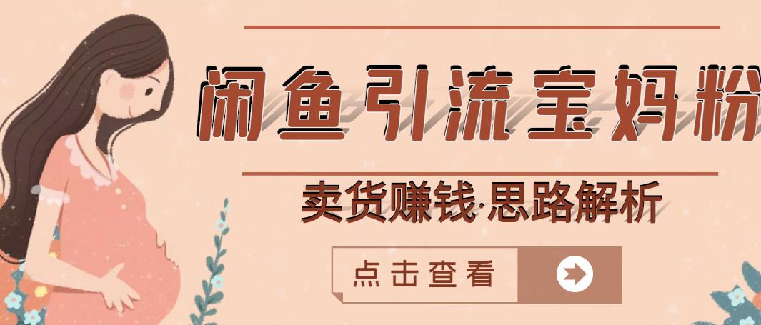 闲鱼引流宝妈粉+卖货赚钱一个月收益30000+（实操视频教程）_豪客资源库