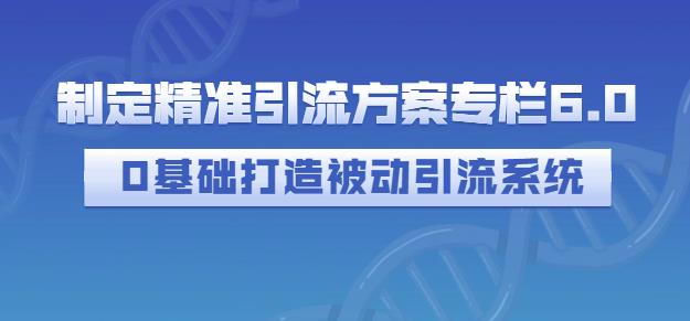 制定精准引流方案专栏6.0，0基础打造被动引流系统_豪客资源库