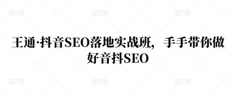 王通·抖音SEO落地实战班，手‬手带你做好音抖‬‬SEO_豪客资源库