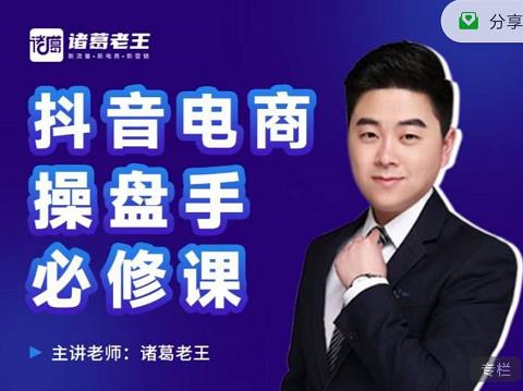 诸葛老王-抖音电商操盘手必修课：顶层设计，​起号破局，爆款运营，数据分析_豪客资源库