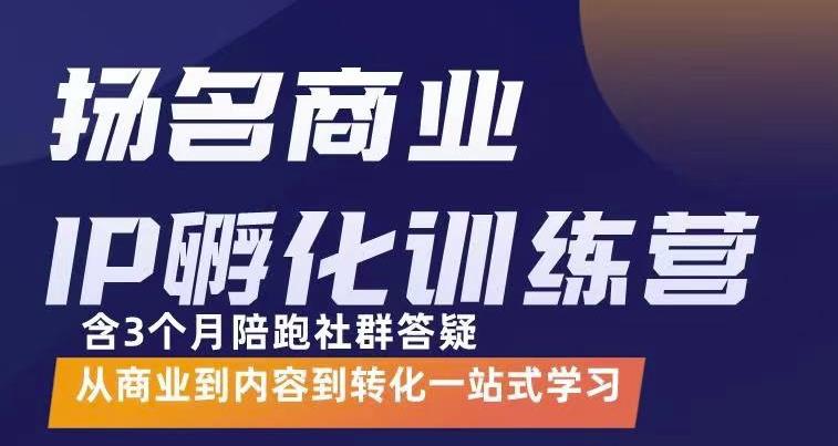 杨名商业IP孵化训练营，从商业到内容到转化一站式学 价值5980元_豪客资源库
