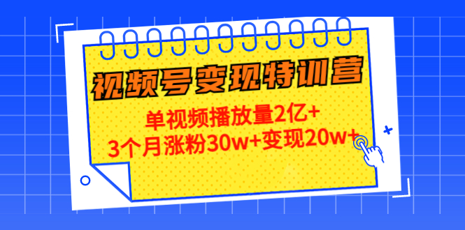 21天视频号变现特训营:单视频播放量2亿+3个月涨粉30w+变现20w+(第14期)_豪客资源库