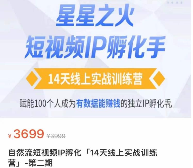 瑶瑶·自然流短视频IP孵化第二期，14天线上实战训练营，赋能100个人成为有数据能赚钱的独立IP孵化手_豪客资源库