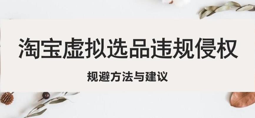 淘宝虚拟违规侵权规避方法与建议，6个部分详细讲解，做虚拟资源必看_豪客资源库
