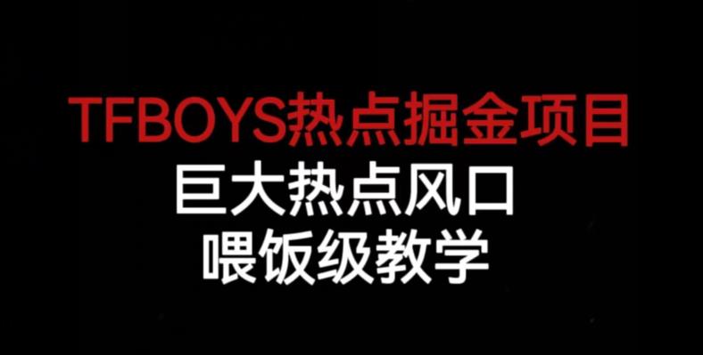 TFBOYS热点掘金项目，巨大热点风口，喂饭级教学_豪客资源库