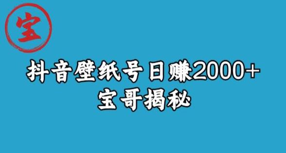 宝哥抖音壁纸号日赚2000+，不需要真人露脸就能操作【揭秘】_豪客资源库