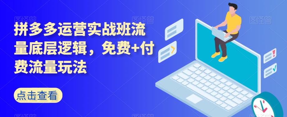 拼多多运营实战班流量底层逻辑，免费+付费流量玩法_豪客资源库