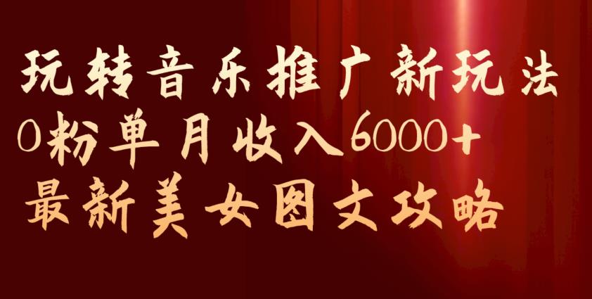 玩转音乐推广新玩法，0粉单月收入6000+，最新美女图文攻略【揭秘】_豪客资源库