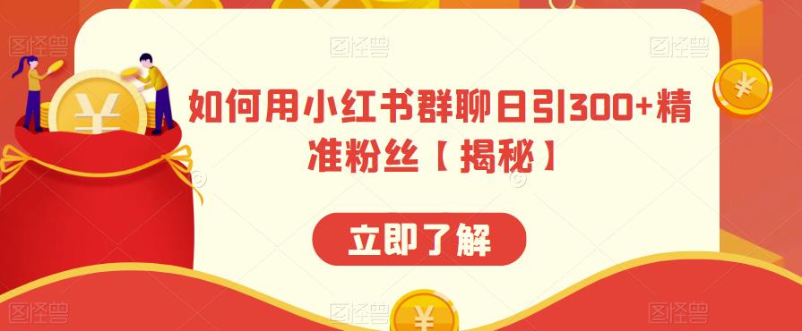 如何用小红书群聊日引300+精准粉丝【揭秘】_豪客资源库