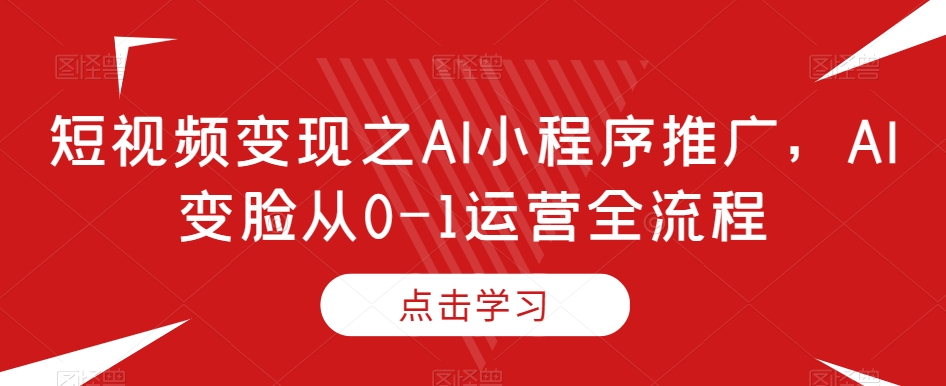 短视频变现之AI小程序推广，AI变脸从0-1运营全流程_豪客资源库