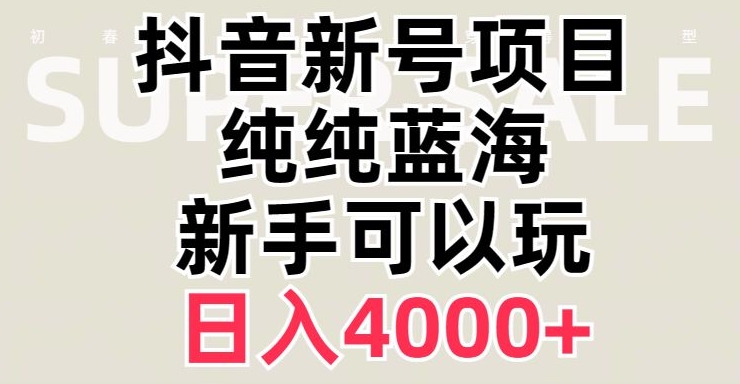抖音蓝海赛道，必须是新账号，日入4000+【揭秘】_豪客资源库
