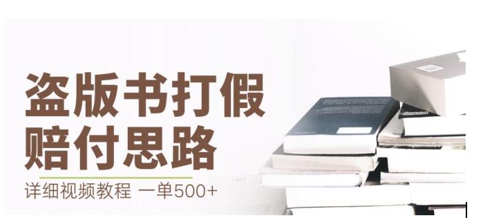最新盗版书赔付打假项目，一单利润500+【详细玩法视频教程】【仅揭秘】_豪客资源库