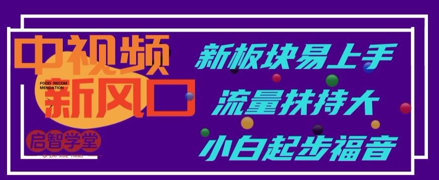 中视频新风口，新板块易上手，流量扶持大，小白起步福音【揭秘】_豪客资源库