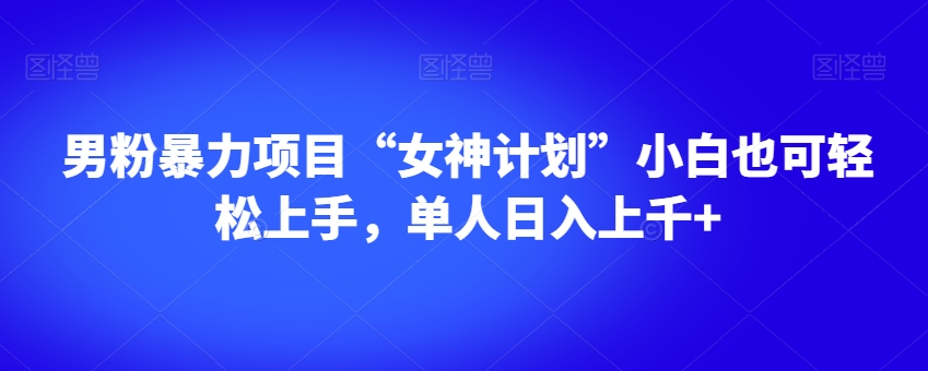 男粉暴力项目“女神计划”小白也可轻松上手，单人日入上千+【揭秘】_豪客资源库