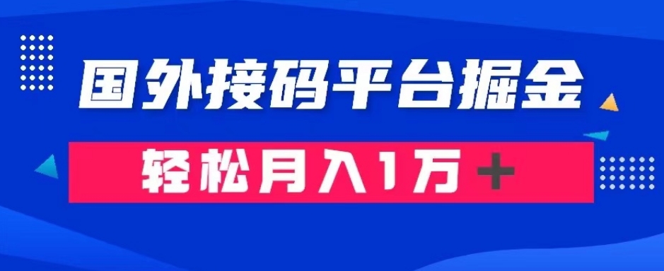 通过国外接码平台掘金：成本1.3，利润10＋，轻松月入1万＋【揭秘】_豪客资源库