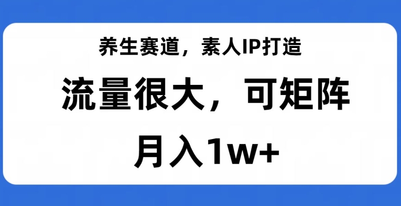 养生赛道，素人IP打造，流量很大，可矩阵，月入1w+【揭秘】_豪客资源库