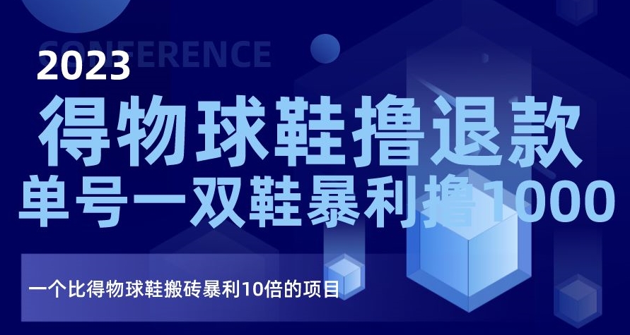 2023得物球鞋撸退款，单号一双鞋暴利撸1000，一个比得物球鞋搬砖暴利10倍的项目【揭秘】_豪客资源库