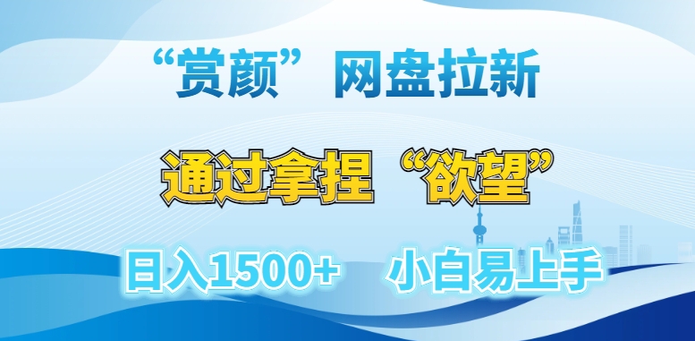 “赏颜”网盘拉新赛道，通过拿捏“欲望”日入1500+，小白易上手【揭秘】_豪客资源库