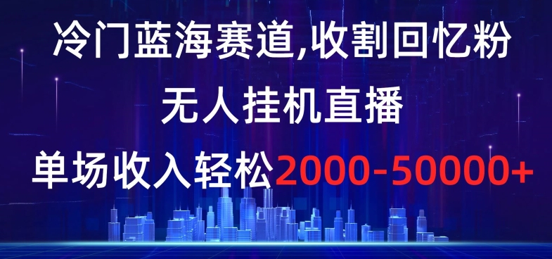 冷门蓝海赛道，收割回忆粉，无人挂机直播，单场收入轻松2000-5w+【揭秘】_豪客资源库