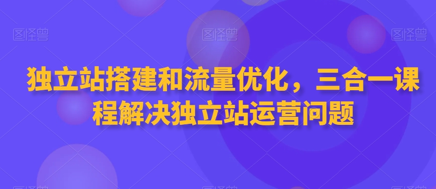 独立站搭建和流量优化,三合一课程解决独立站运营问题_豪客资源库