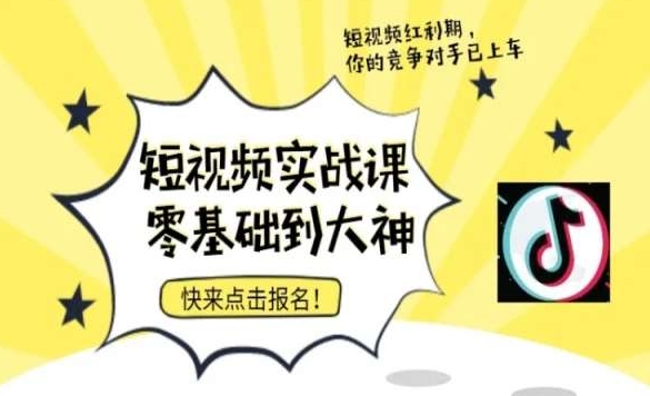 短视频零基础落地实操训练营，短视频实战课零基础到大神_豪客资源库