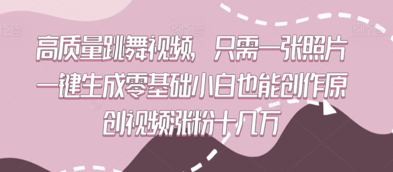 高质量跳舞视频，只需一张照片一键生成零基础小白也能创作原创视频涨粉十几万【揭秘】_豪客资源库