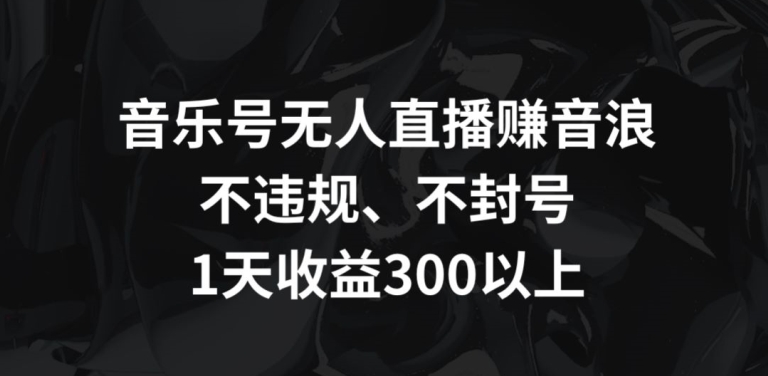 音乐号无人直播赚音浪,不违规、不封号,1天收益300+【揭秘】_豪客资源库