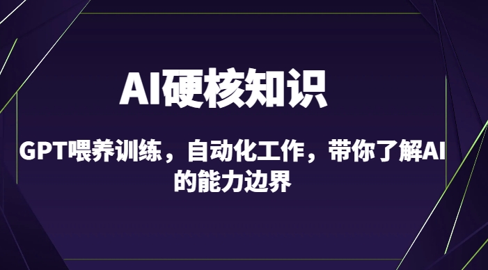 AI硬核知识-GPT喂养训练，自动化工作，带你了解AI的能力边界（10节课）_豪客资源库