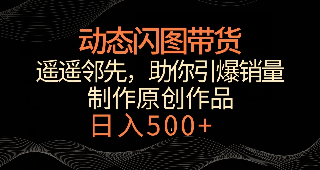 动态闪图带货，遥遥领先，冷门玩法，助你轻松引爆销量，日赚500+【揭秘】_豪客资源库