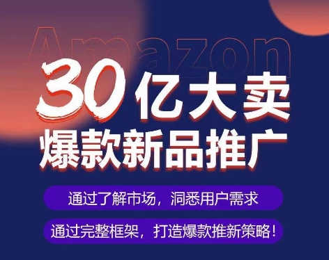 亚马逊·30亿大卖爆款新品推广，可复制、全程案例实操的爆款推新SOP_豪客资源库