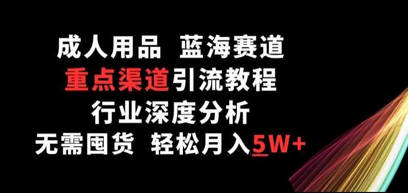 成人用品，蓝海赛道，重点渠道引流教程，行业深度分析，无需囤货，轻松月入5W+【揭秘】_豪客资源库