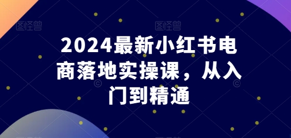 2024最新小红书电商落地实操课，从入门到精通_豪客资源库