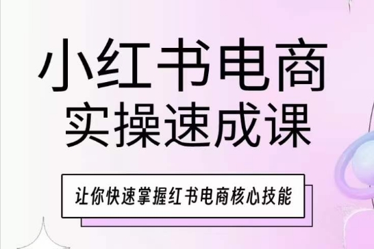 小红书电商实操速成课，让你快速掌握红书电商核心技能_豪客资源库