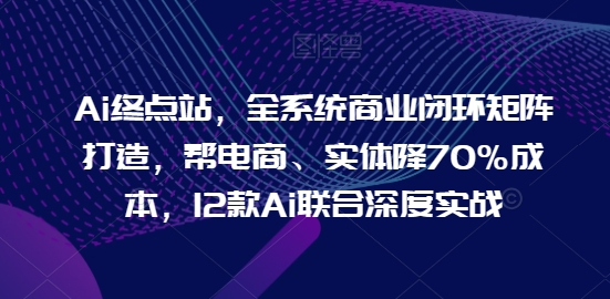 Ai终点站,全系统商业闭环矩阵打造,帮电商、实体降70%成本,12款Ai联合深度实战_豪客资源库