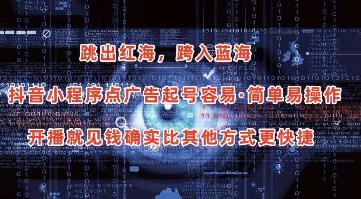 抖音小程序点广告项目，起号容易，简单易操作，开播就见有收益【揭秘】_豪客资源库