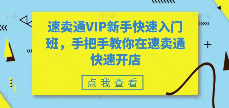 速卖通VIP新手快速入门班，手把手教你在速卖通快速开店_豪客资源库