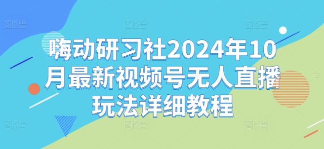嗨动研习社2024年10月最新视频号无人直播玩法详细教程_豪客资源库