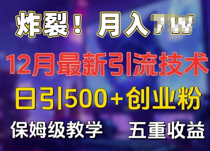 炸裂!揭秘12月最新日引流500+精准创业粉,多重收益保姆级教学_豪客资源库