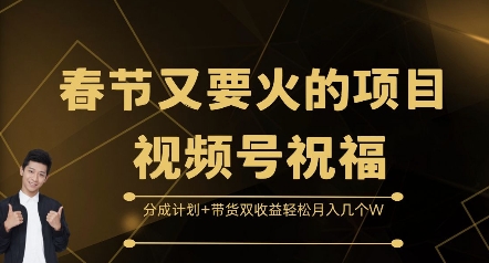 春节又要火的项目视频号祝福，分成计划+带货双收益，轻松月入几个W【揭秘】_豪客资源库