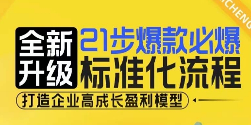 21步爆款必爆标准化流程,全新升级,打造企业高成长盈利模型_豪客资源库