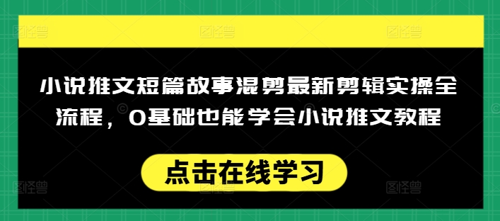 小说推文短篇故事混剪最新剪辑实操全流程，0基础也能学会小说推文教程，肯干多发日入多张——豪客资源创业项目网-豪客资源_豪客资源库