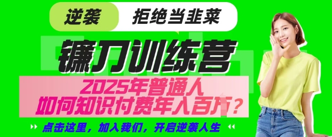 【网创项目终点站-镰刀训练营超级IP合伙人】25年普通人如何通过知识付费实现逆袭【揭秘】_豪客资源库