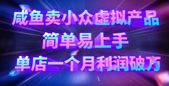 咸鱼卖小众虚拟产品，简单易上手，单店一个月利润破W——豪客资源创业项目网-豪客资源_豪客资源库
