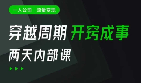 一人公司：流量变现课，一人公司的方法模型拆解， 拆解富人思维，流量思维，小老板思维等——豪客资源创业项目网-豪客资源_豪客资源库