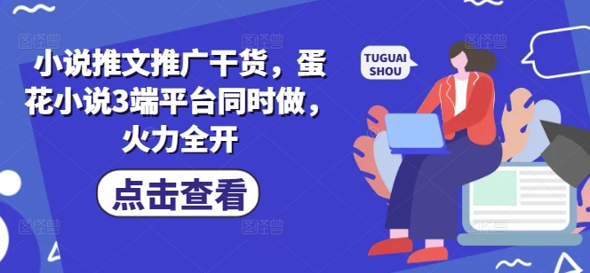 小说推文推广干货，蛋花小说3端平台同时做，火力全开——豪客资源创业项目网-豪客资源_豪客资源库