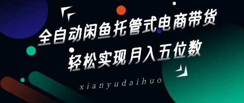 全自动闲鱼托管式电商带货，轻松实现月入五位数【揭秘】_豪客资源库